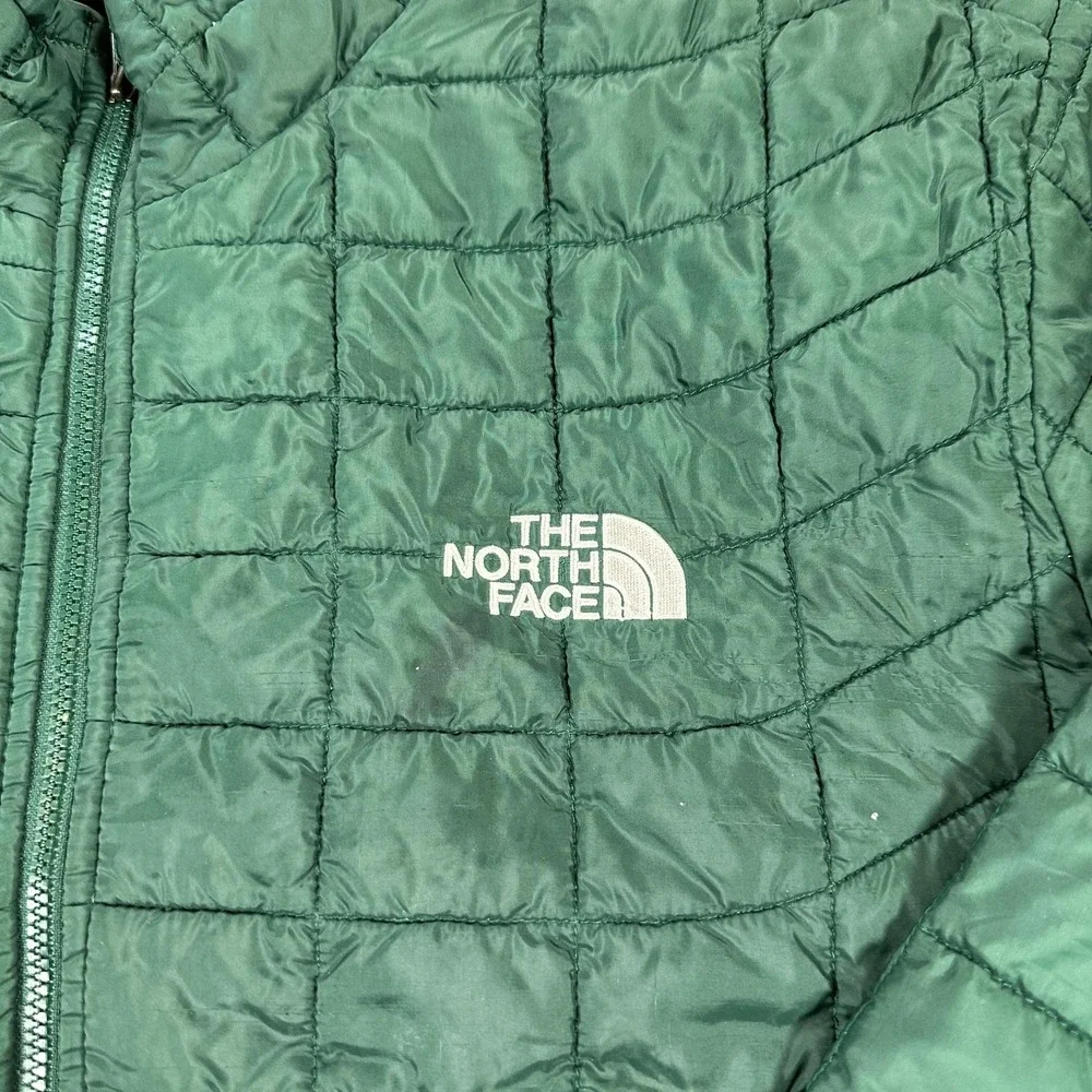 The North Face Jacket Mens Large Green Quilted Puffer Full Zip Insulated Outdoor